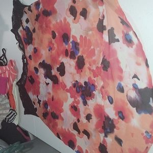 Multi colored blouse w/black lacing (NEGOTIABLE)